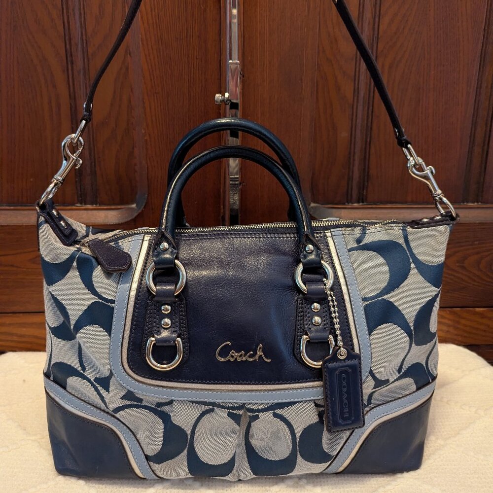 Coach Ashley Satchel Bag F17447Jacquard Fabric 2 way